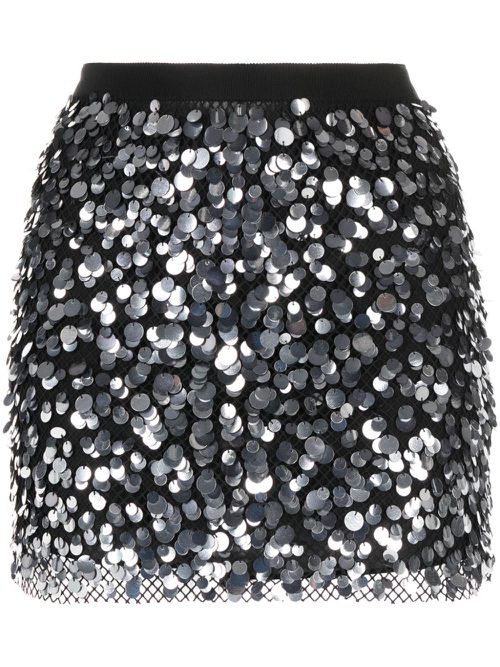 Sequin-embellished miniskirt - Black