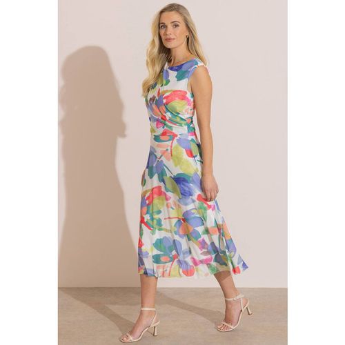 Klass. Women's Abstract Printed Sleeveless Mesh Midi Dre