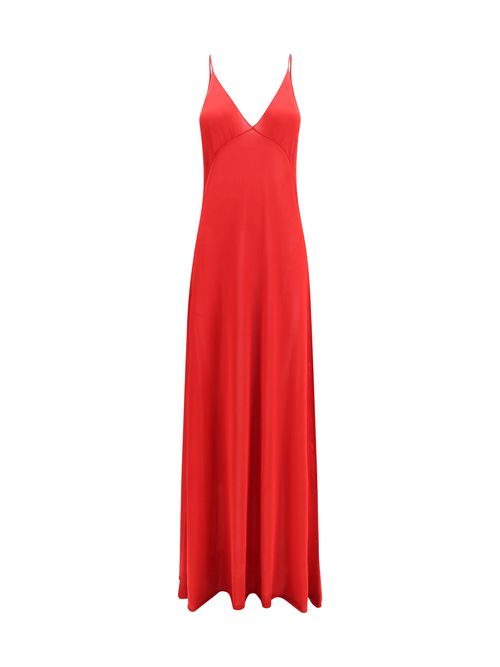 Silk Slip Dress — Red