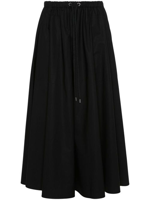 Logo-appliqué gabardine midi skirt - 999 BLACK