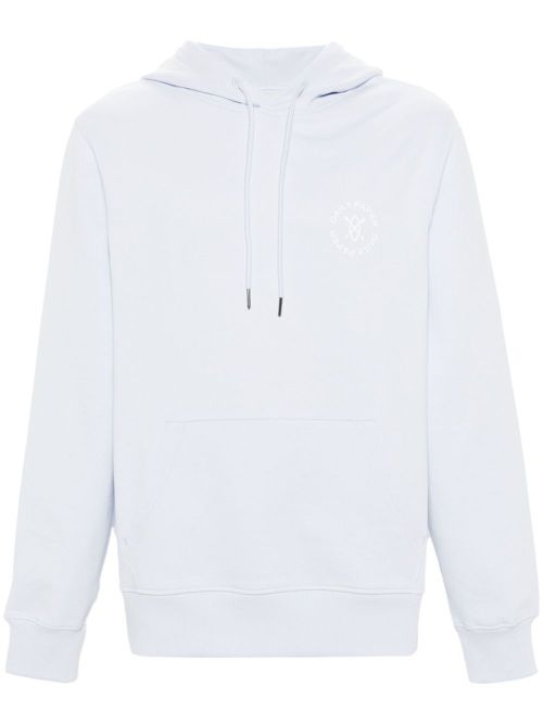 Circle printed cotton hoodie - Blue