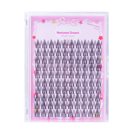 Ninetynine Dreams 100PCs Butterfly False Eyelash Manhua Anime Manga Clusters Lightweight Comfortable Spiky Eyelashes Pack