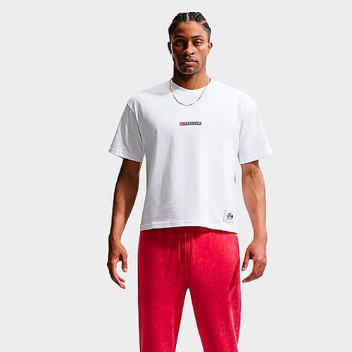 Men's Sportswear Soccer T-Shirt in White/Navy/University Red