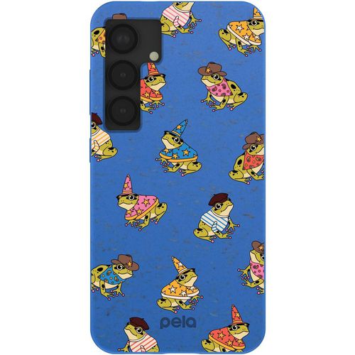 Electric Blue Fancy Frogs Samsung Galaxy S25 Case