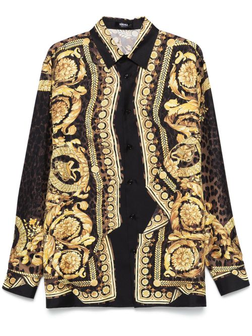 Barocco-print shirt - Black