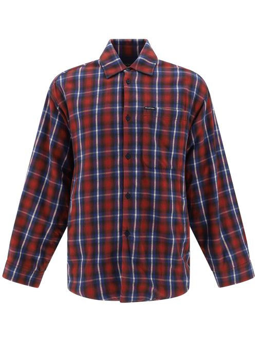 Check-print lined shirt - Red