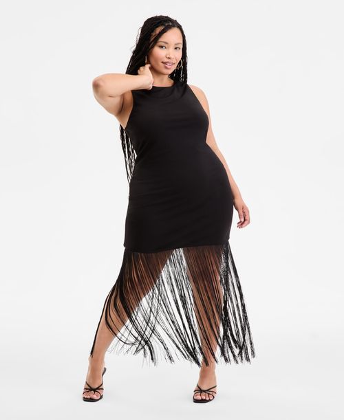 Bar III | Plus Size Fringe Halter Dress, Exclusively at Macy's - Deep Black | Realry Bar III | Plus Size Fringe Halter Dress, Exclusively at Macy's - Deep Black | Realry