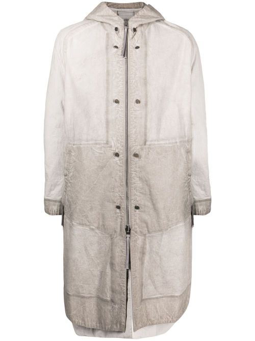 Faded-effect hooded parka - Grey