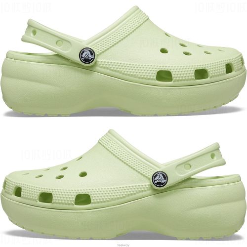 Crocs 크록스 클래식 플랫폼 클로그 여자 키높이 샌들 CELERY