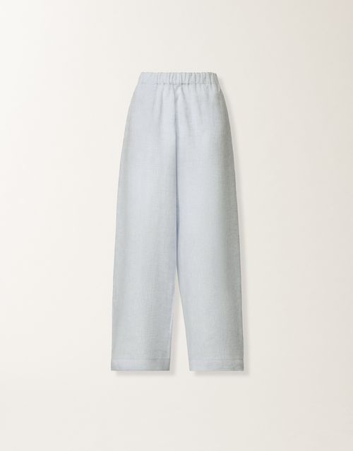Trevi trousers in sky blue linen fabric