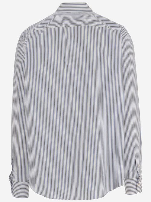 Striped Cotton Shirt — Gray