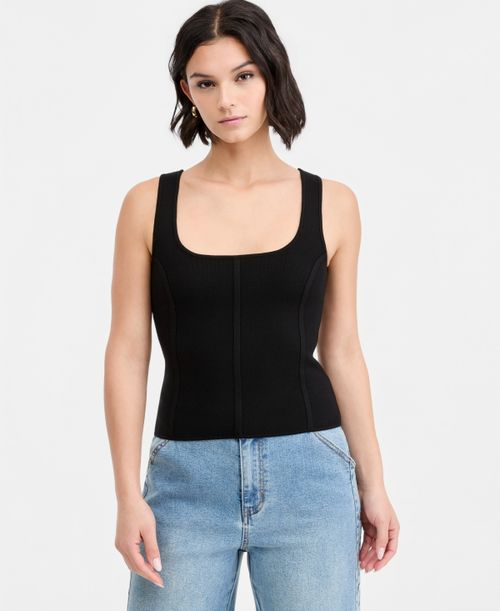 Women's Bodycon Sweater Tank Top, Macy's Exclusive - Black