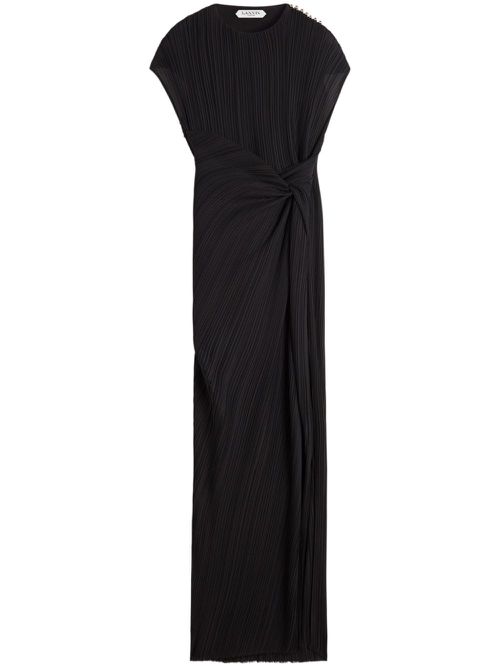 Twist-detailing midi dress - Black