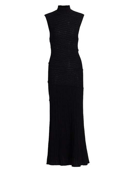 Women's Federica Micro Pleat Midi-Dress - Black