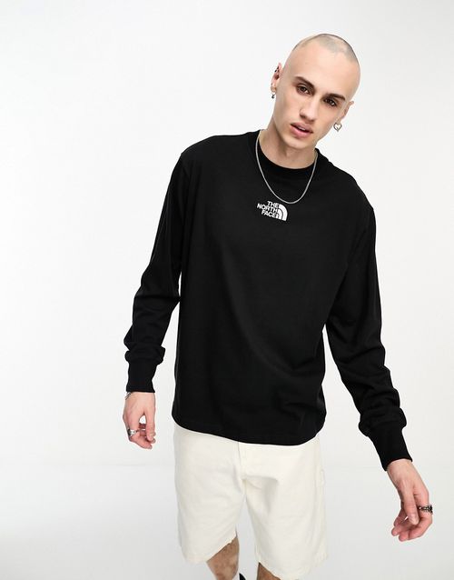 Heavyweight long sleeve logo top in black