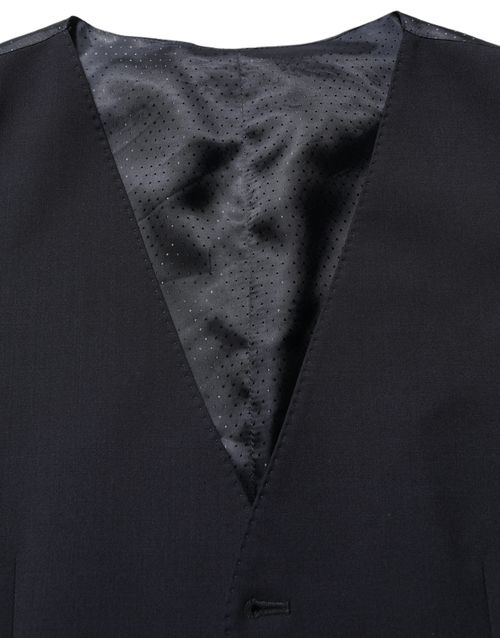 Wool-Blend Single Breasted Vest — Black