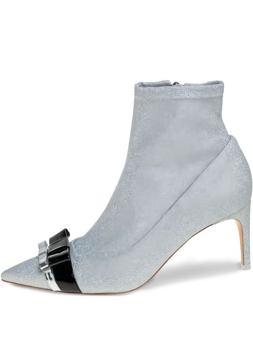 Pre-owned 75mm Andie glittered ankle boots - Silver