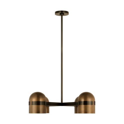 Octavia 4-Light LED Chandelier in Blackened Bronze with Bright Worn Bra