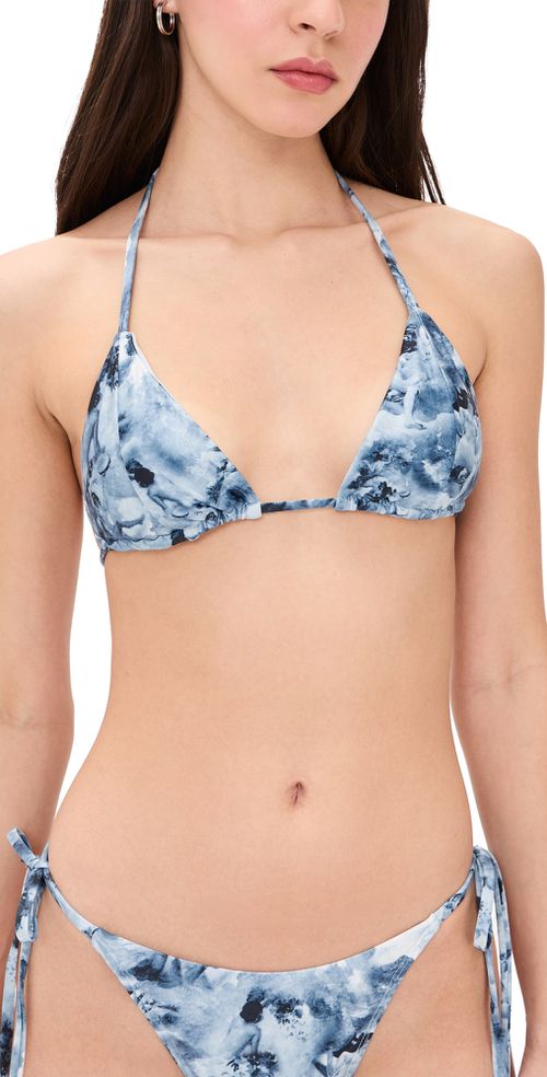 Print String Bikini Top Blue Angel Print