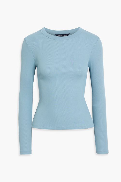 Pruitt ribbed Pima cotton-blend top - Blue - XS