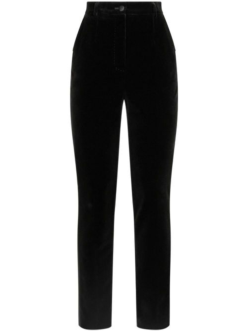 Tailored velvet trousers - Black