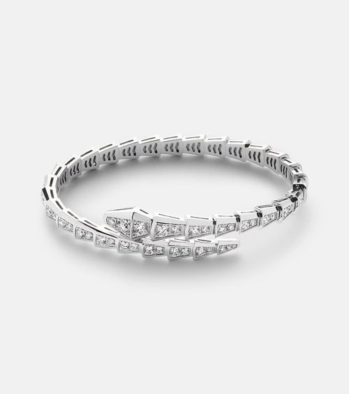 Bvlgari Serpenti Viper 18kt white gold bracelet with diamonds