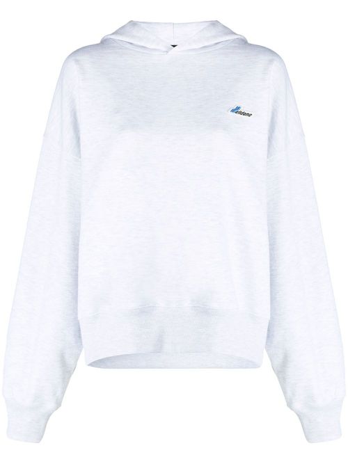 Logo-embroidered oversized hoodie - Grey