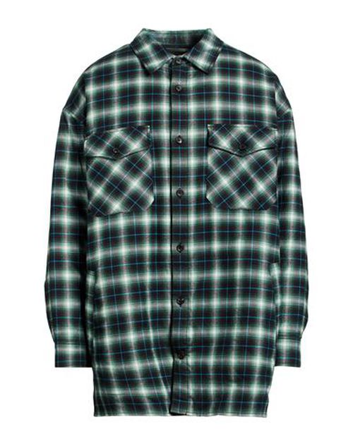 Man Shirt Green Size 36 Cotton