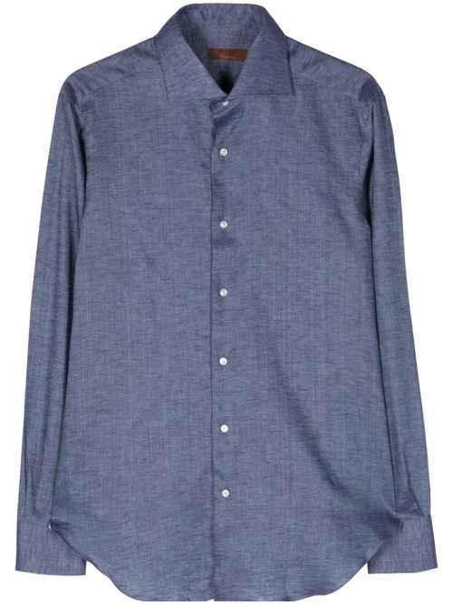 Long-sleeve linen shirt - Blue