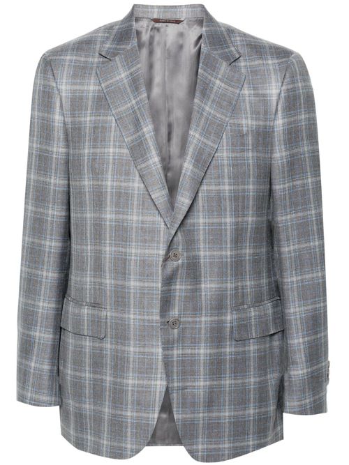 Tartan-pattern blazer - Grey