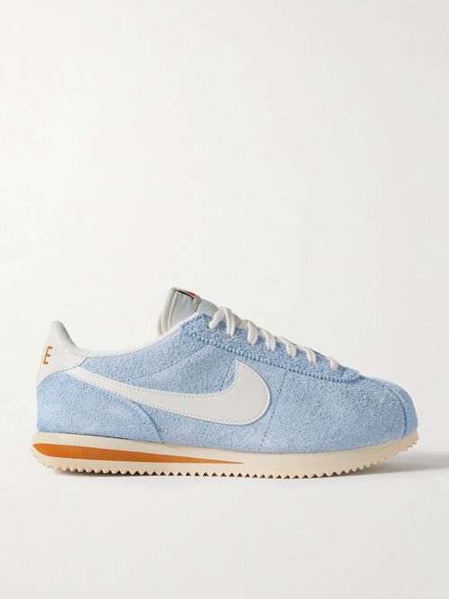 Cortez Vintage Leather-trimmed Brushed-suede Sneakers - Blue