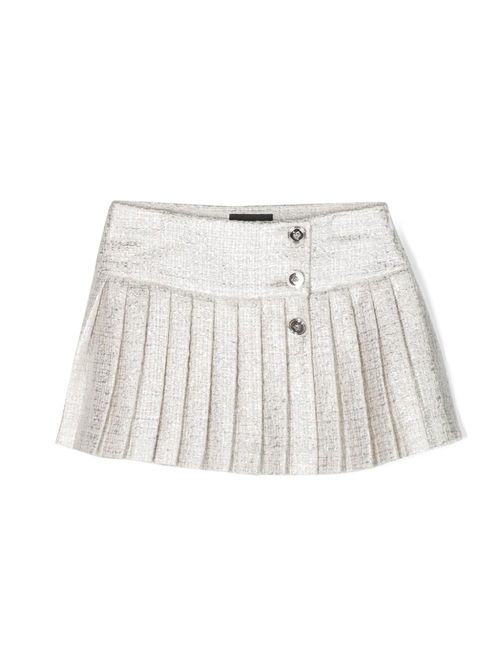 Pleated tweed miniskirt - Silver