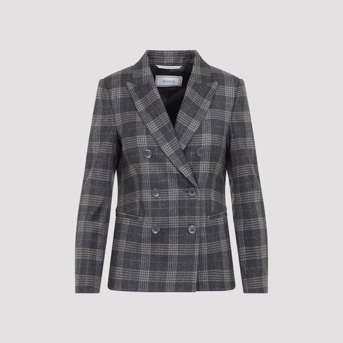 Women's Wool Blend Blazer with Subtle Metallic Fiber Detail