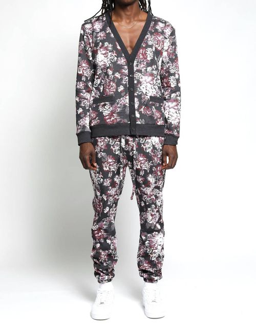 Floral Glitch Hyper Reality Knit Pants In Porto