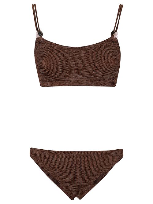 Cassie Beaded Honeycomb Stretch-Fabric Bikini