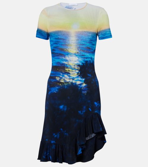 Printed ruffled minidress