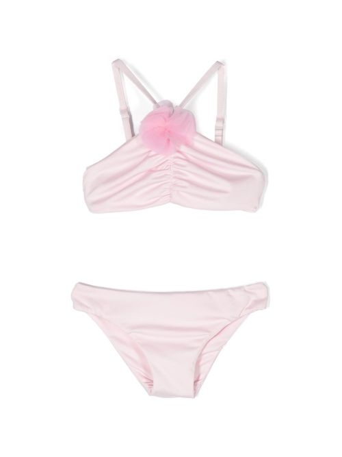 Floral-appliqué bikini - Pink