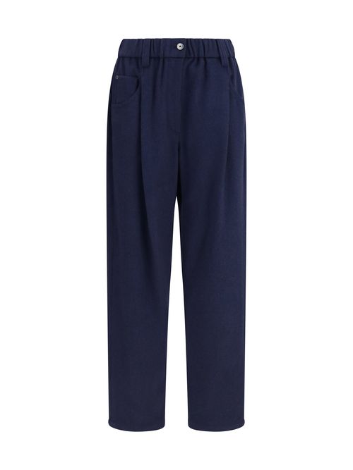 Stretch Merino Wool Trousers — Navy
