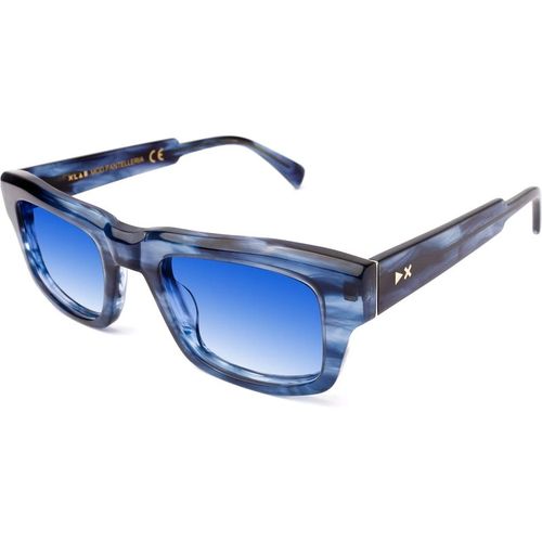 XLAB Unisex XLAB Pantelleria Sunglasses Acetate Blue striated Light blue Squared Nuanced