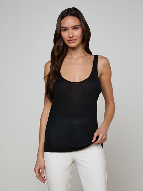 Celia Scoopneck Tank Top In Black