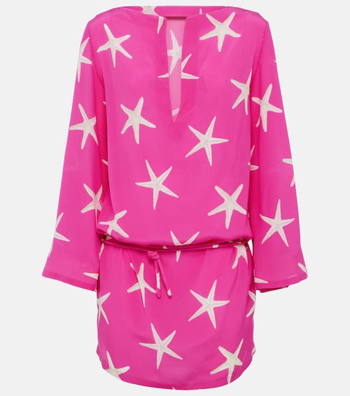 Printed silk minidress