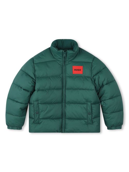Logo-appliquéd quilted jacket - Green