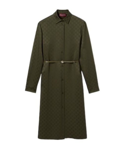 Monogrammed Long-Sleeve Shirt Dress