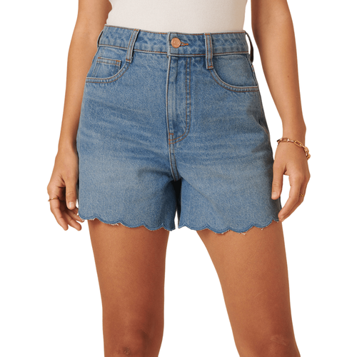 Nobody's Child Denim Scallop Trim Short