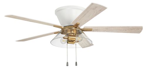 Insight 2-Light 52" Hanging Ceiling Fan in White with Satin Bra