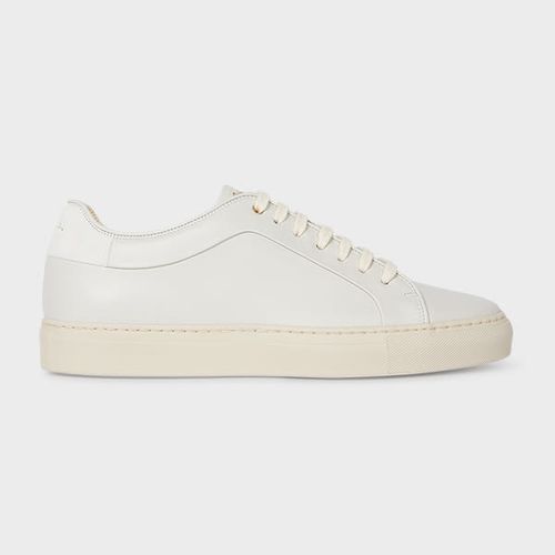 Cream White Leather 'Basso' Sneakers