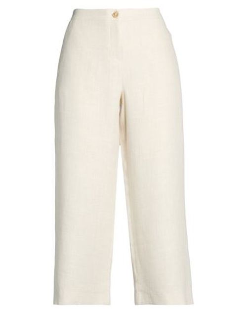 Woman Pants Beige Size 10 Virgin Wool, Silk, Linen
