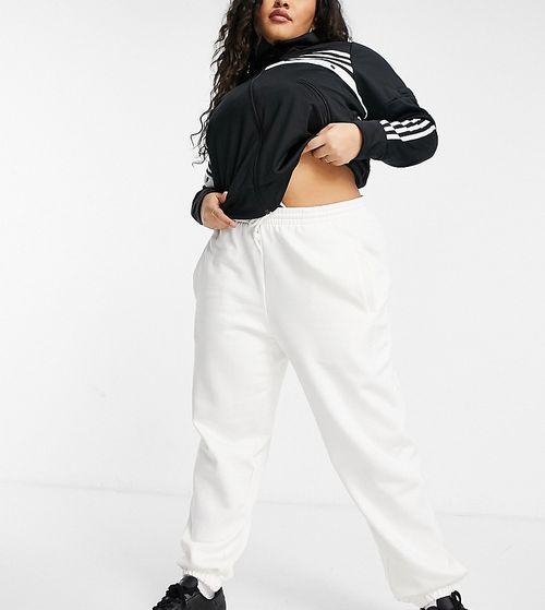 'Cosy Comfort' Plus oversized cuffed joggers in off white