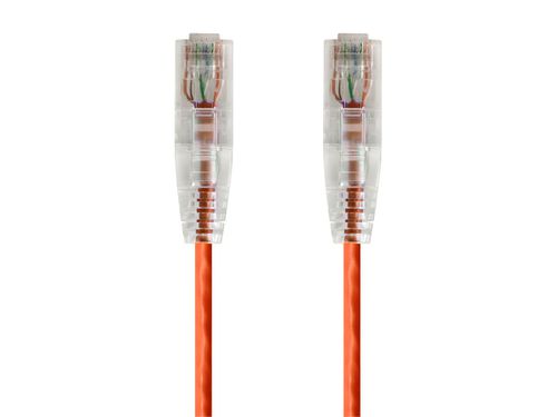 Cat6 10ft Orange Component Level Patch Cable, UTP, 28AWG, 550MHz, Pure Bare Copper, Snagless RJ45, SlimRun Series Ethernet Cable