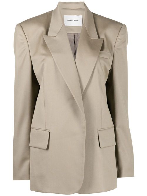 Notched-collar wool jacket - Neutrals